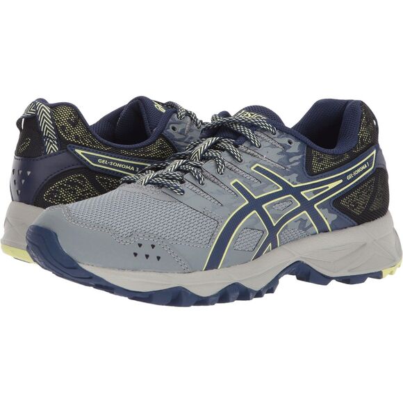 ASICS Women's Gel-Sonoma 3 Trail Running Shoes Grey/Blue/Lime Size 6 B(M) US - Picture 1 of 5